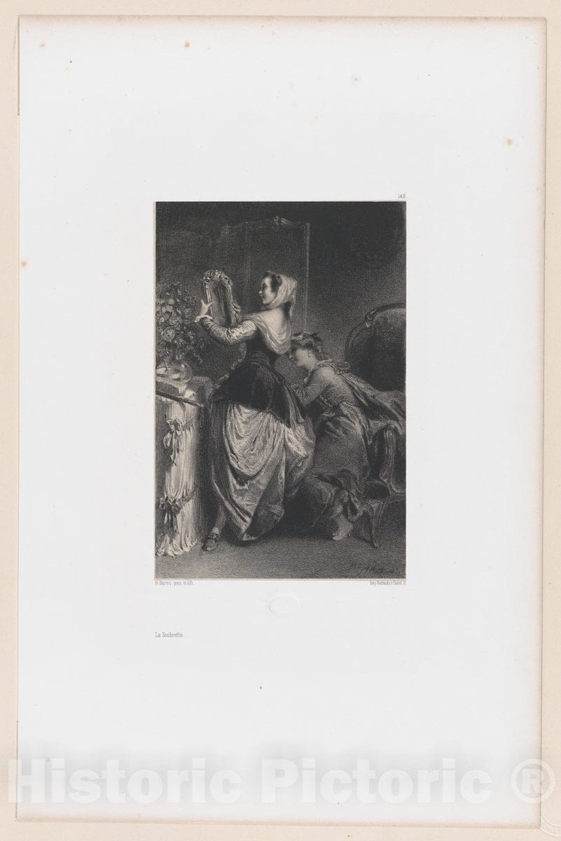 Art Print : Henri-Charles-Antoine Baron - The Maid : Vintage Wall Art
