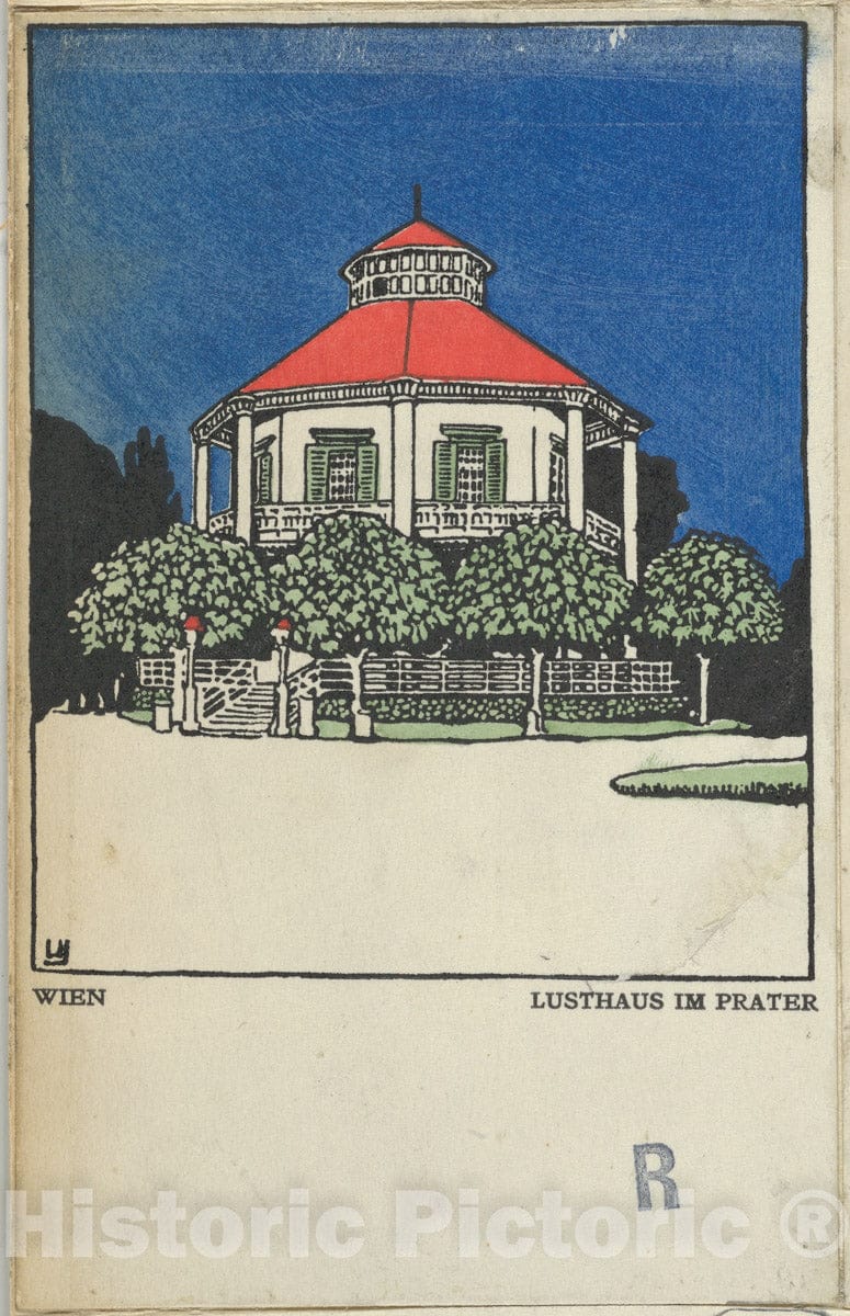 Art Print : Urban Janke - Vienna:Pleasure Pavilion in The Prater (Wien: Lusthaus im Prater) : Vintage Wall Art