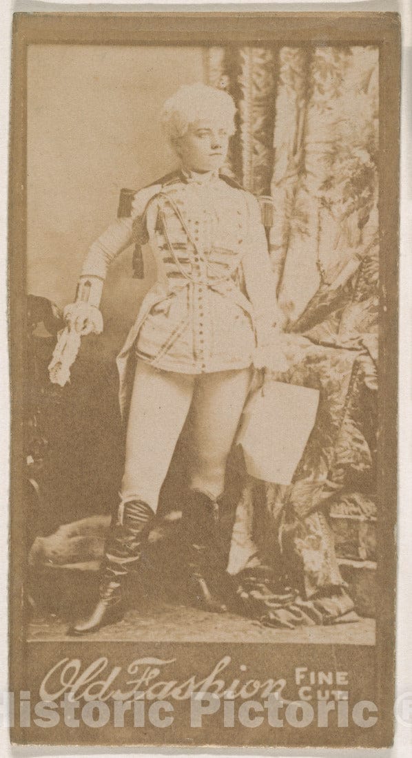 Photo Print : Actress Holding Paper at Side, from The Actresses Series (N664) Promoting Old Fashion Fine Cut Tobacco : Vintage Wall Art