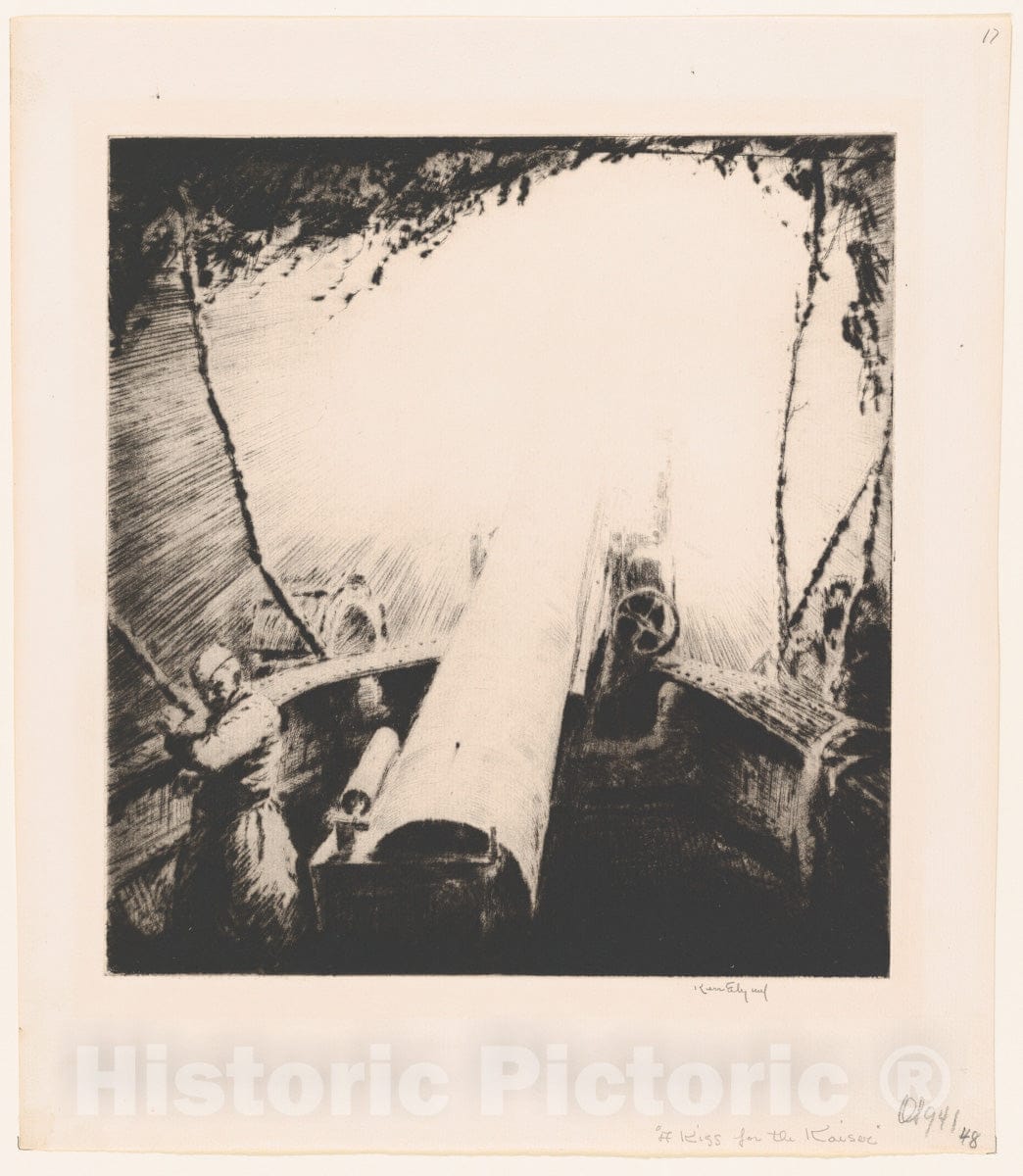 Art Print : Kerr Eby - A Kiss for The Kaiser : Vintage Wall Art