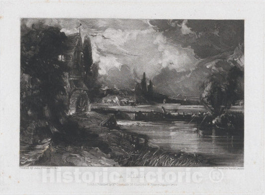 Art Print : David Lucas - A Mill - 430594 : Vintage Wall Art