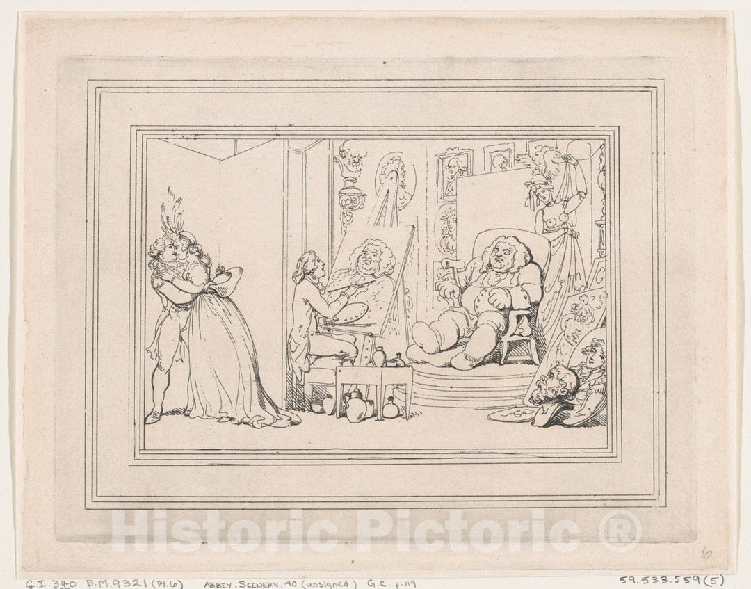 Art Print : Thomas Rowlandson - Comforts of Bath, Plate 6 2 : Vintage Wall Art