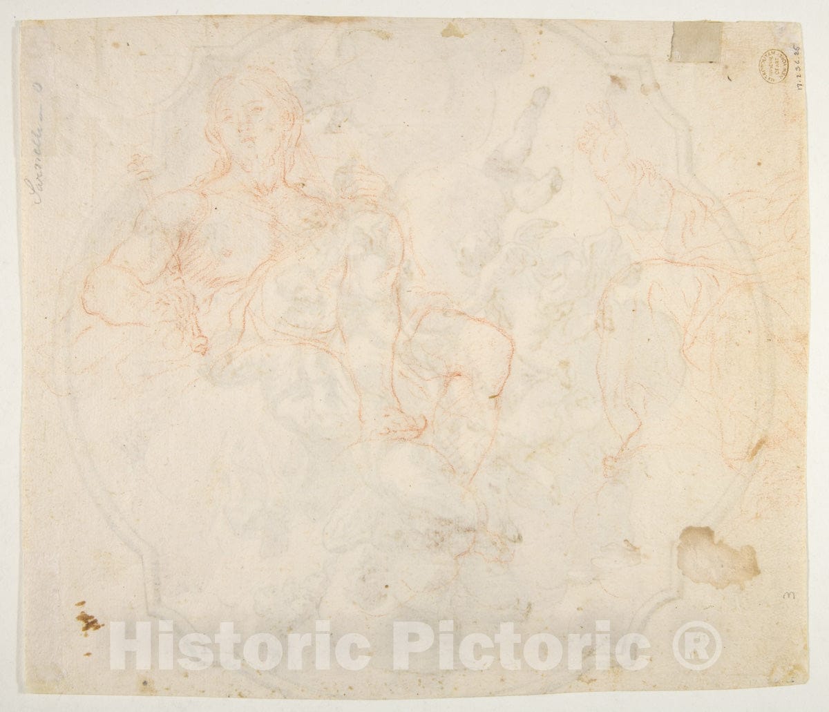 Art Print : The Virgin Nursing The Christ Child, in a Glory of Angels - Artist: Nicola Maria Rossi - Created: 1690–1758 : Vintage Wall Art