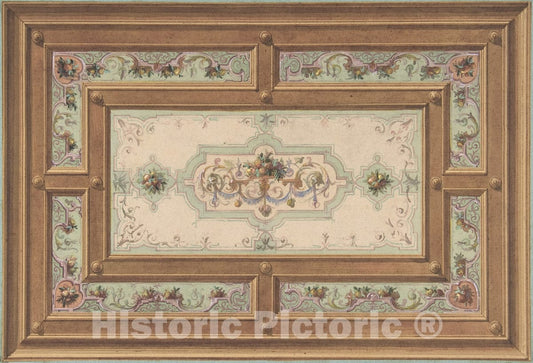 Art Print : Jules-Edmond-Charles Lachaise - Design for a Painted Ceiling : Vintage Wall Art