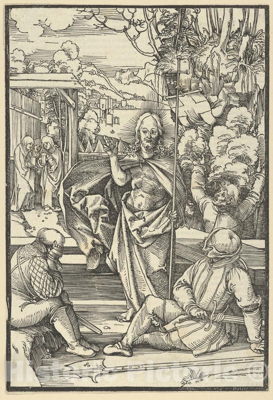 Art Print : Hans Schäufelein - The Resurrection, from Speculum passionis Domini Nostri Ihesu Christi : Vintage Wall Art