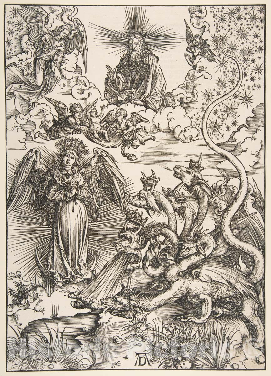 Art Print : Albrecht Dürer - The Apocalyptic Woman, from The Apocalypse Series : Vintage Wall Art