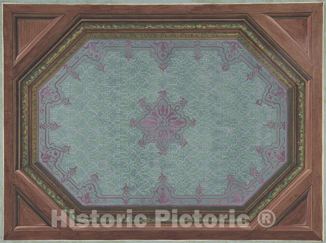 Art Print : Jules-Edmond-Charles Lachaise - Design for Ceiling, Hôtel Hope 1 : Vintage Wall Art