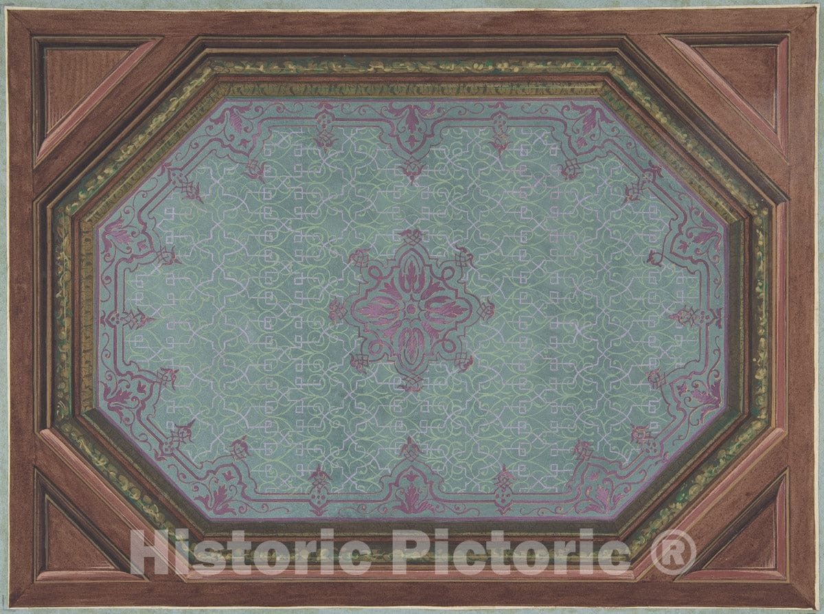 Art Print : Jules-Edmond-Charles Lachaise - Design for Ceiling, Hôtel Hope 1 : Vintage Wall Art