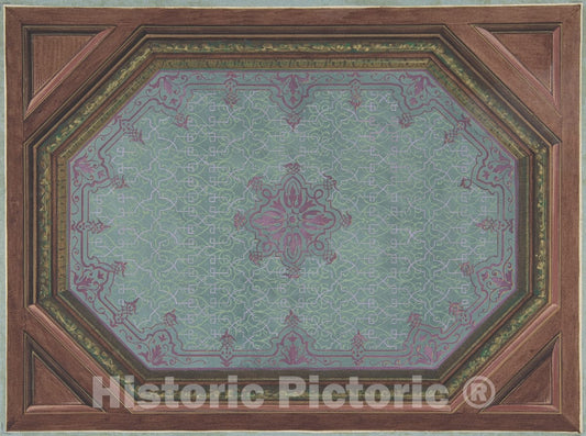 Art Print : Jules-Edmond-Charles Lachaise - Design for Ceiling, Hôtel Hope 1 : Vintage Wall Art
