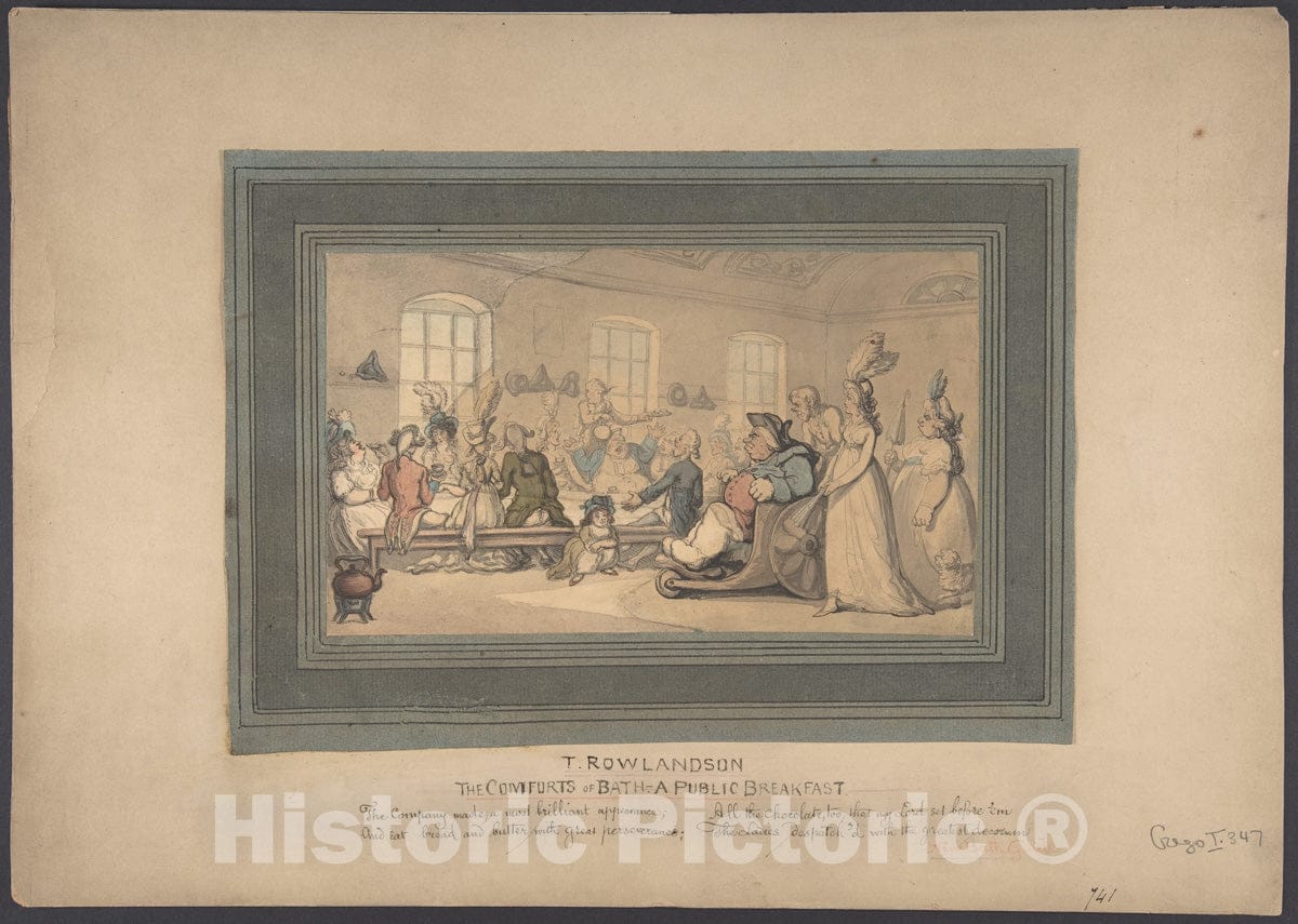 Art Print : Thomas Rowlandson - The Comforts of Bath and Public Breakfast : Vintage Wall Art