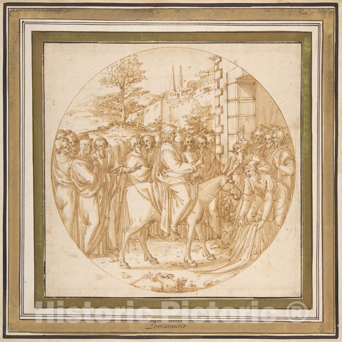 Art Print : Ercole Setti - The Entrance of Christ into Jerusalem : Vintage Wall Art