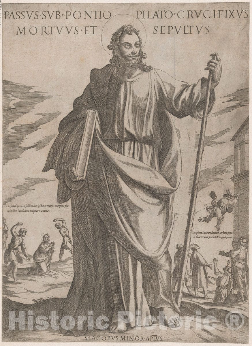 Art Print : Antonio Tempesta - St. James Minor, from 'Christ, Mary and The Apostles' : Vintage Wall Art