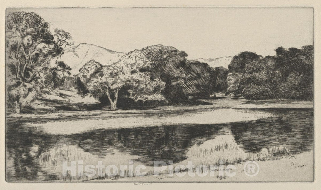 Art Print : Ernest Haskell - Large Pool : Vintage Wall Art