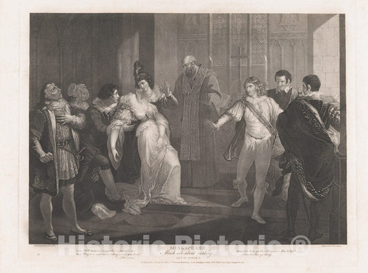 Art Print : Peter Simon - Hero Fainting in Church (Shakespeare, Much ADO About Nothing, Act 4, Scene 1) : Vintage Wall Art