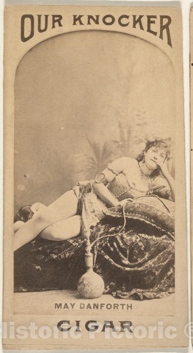Photo Print : May Danforth, from The Actresses Series (N665) Promoting Our Knocker Cigars : Vintage Wall Art
