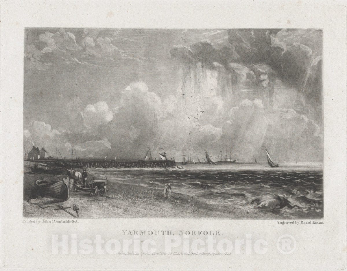Art Print : David Lucas - Yarmouth, Norfolk 3 : Vintage Wall Art