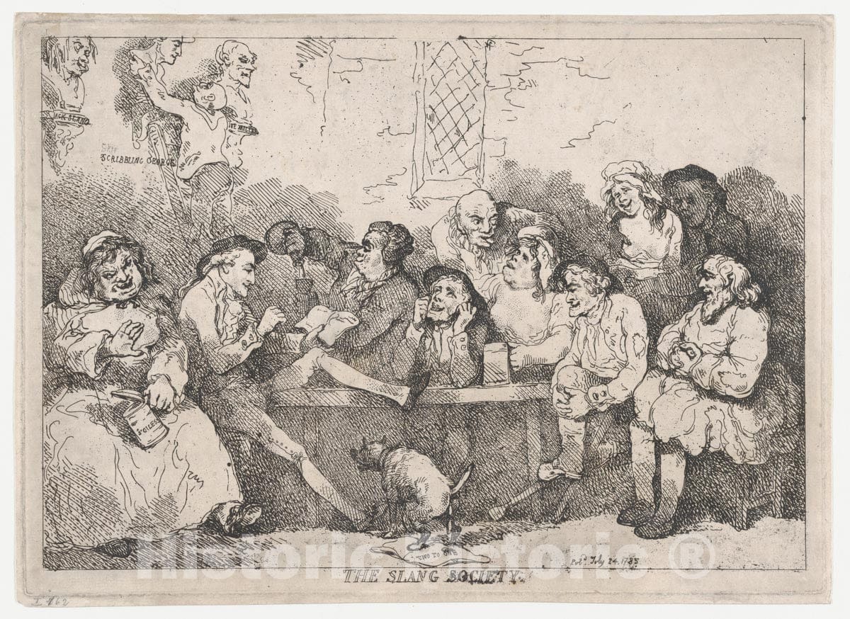 Art Print : Thomas Rowlandson - The Slang Society 1 : Vintage Wall Art