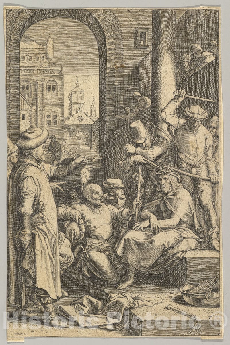 Art Print : Ludovicus Siceram - The Crowning with Thorns, from The Passion of Christ : Vintage Wall Art
