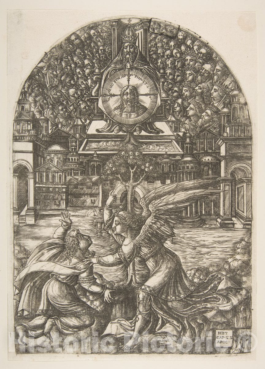 Art Print : Jean Duvet - The Angel Shows Saint John The Fountain of Living Water, from The Apocalypse : Vintage Wall Art