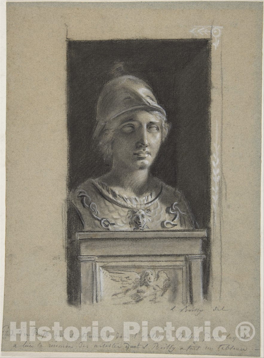 Art Print : Louis Léopold Boilly - Minerva (Study After a Sculpture) : Vintage Wall Art