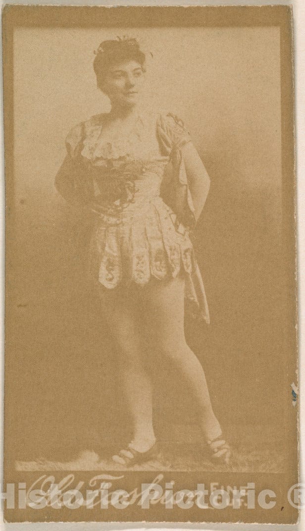 Photo Print : Actress Standing with Hands Behind Back, from The Actresses Series (N664) Promoting Old Fashion Fine Cut Tobacco 1 : Vintage Wall Art