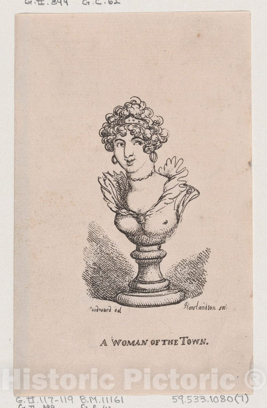 Art Print : Thomas Rowlandson - A Woman of The Town : Vintage Wall Art