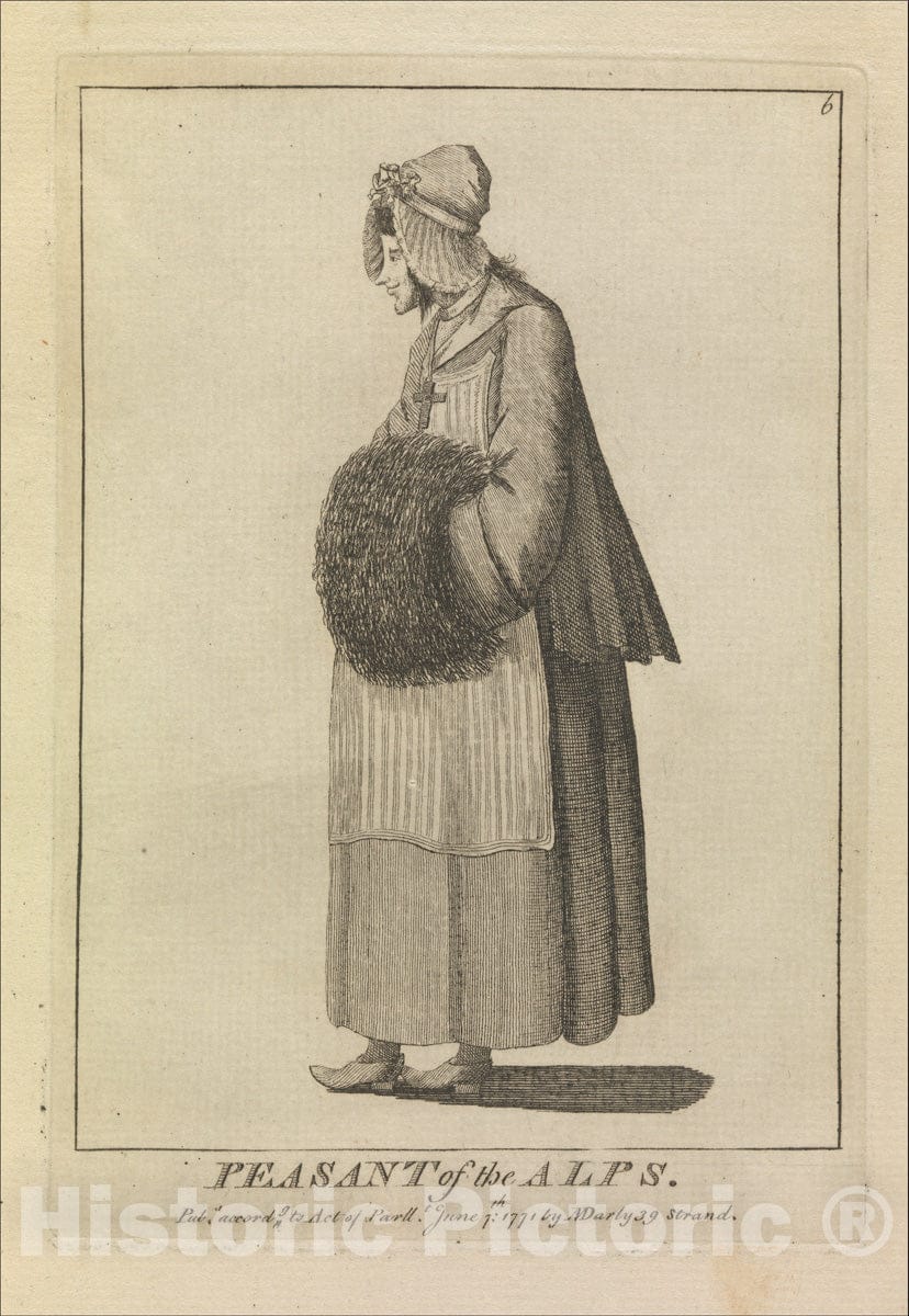 Art Print : Sir Henry William Bunbury - Peasant of The Alps 1 : Vintage Wall Art