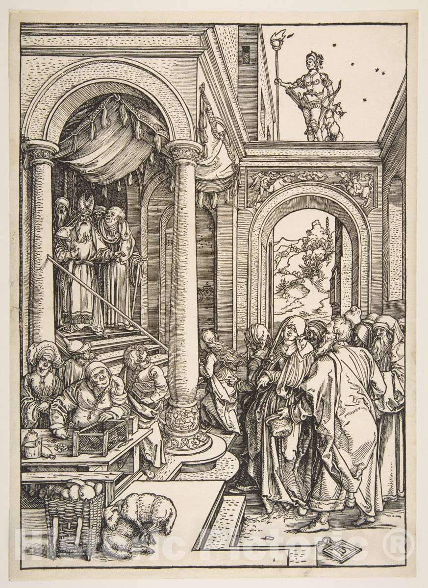 Art Print : Albrecht Dürer - The Presentation of The Virgin in The Temple, from The Life of The Virgin 3 : Vintage Wall Art