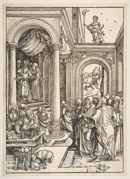 Art Print : Albrecht Dürer - The Presentation of The Virgin in The Temple, from The Life of The Virgin 3 : Vintage Wall Art