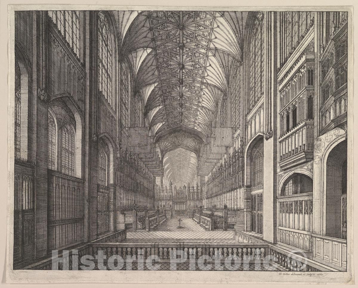 Art Print : Wenceslaus Hollar - St. George's Chapel Choir, Windsor : Vintage Wall Art