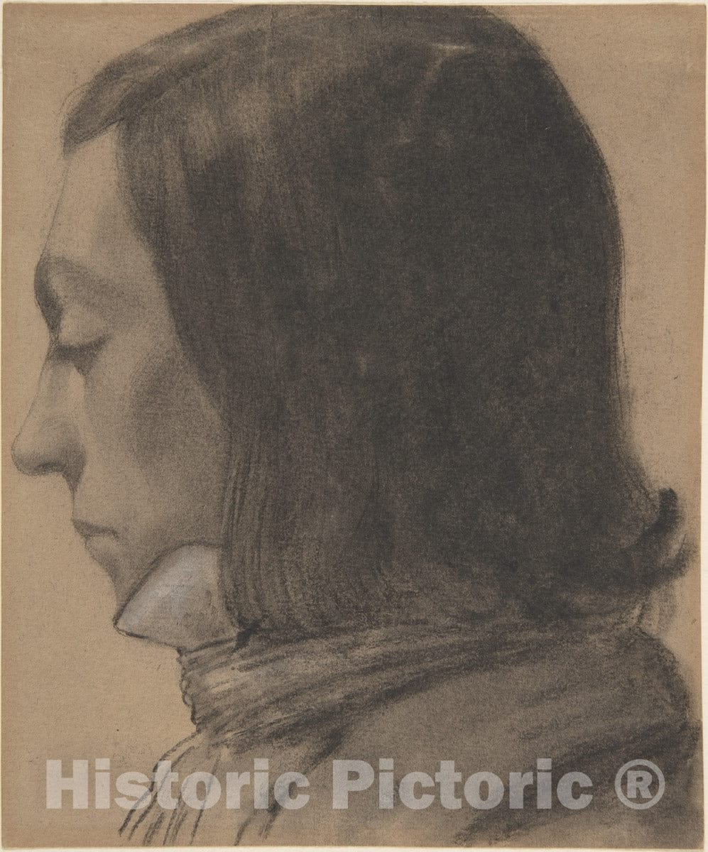 Art Print : French, 18th Century - Head of a Young Man in Profile, to The Left : Vintage Wall Art