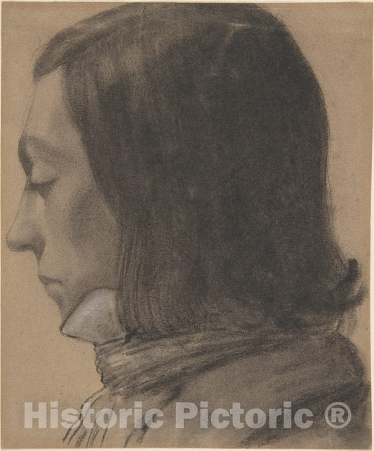 Art Print : French, 18th Century - Head of a Young Man in Profile, to The Left : Vintage Wall Art