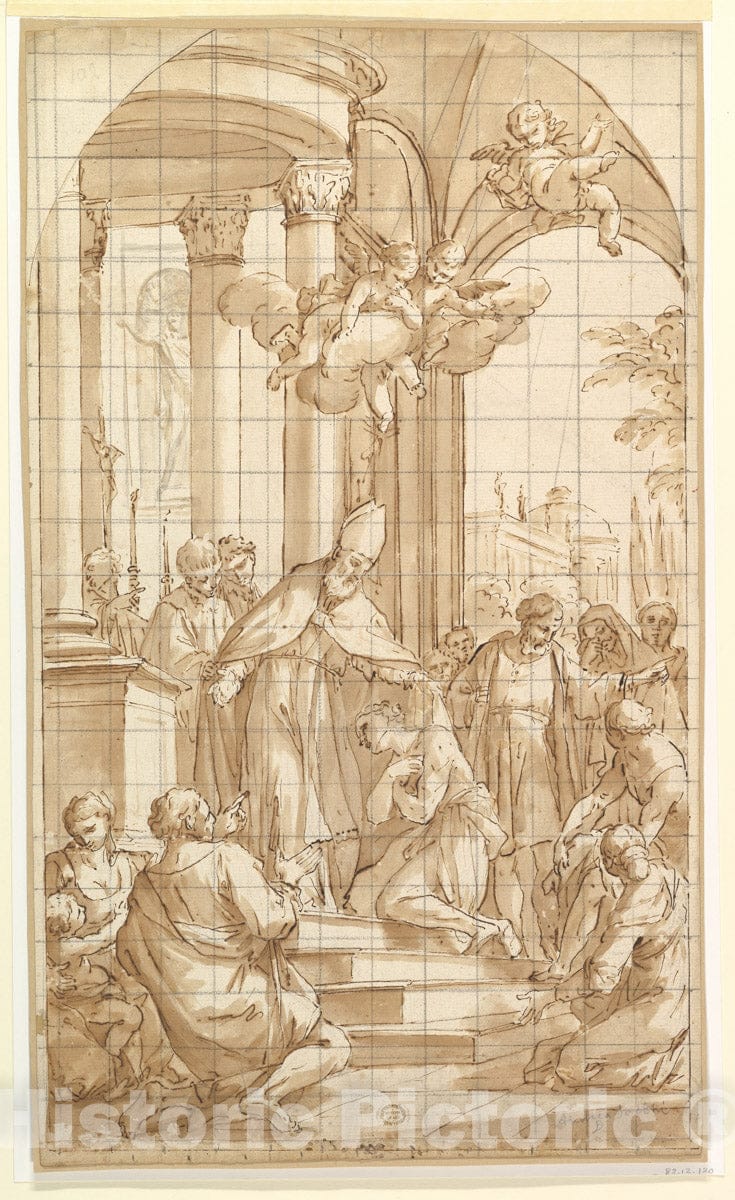 Art Print : Luigi Garzi - Saint Francis Renouncing His Worldly Goods : Vintage Wall Art