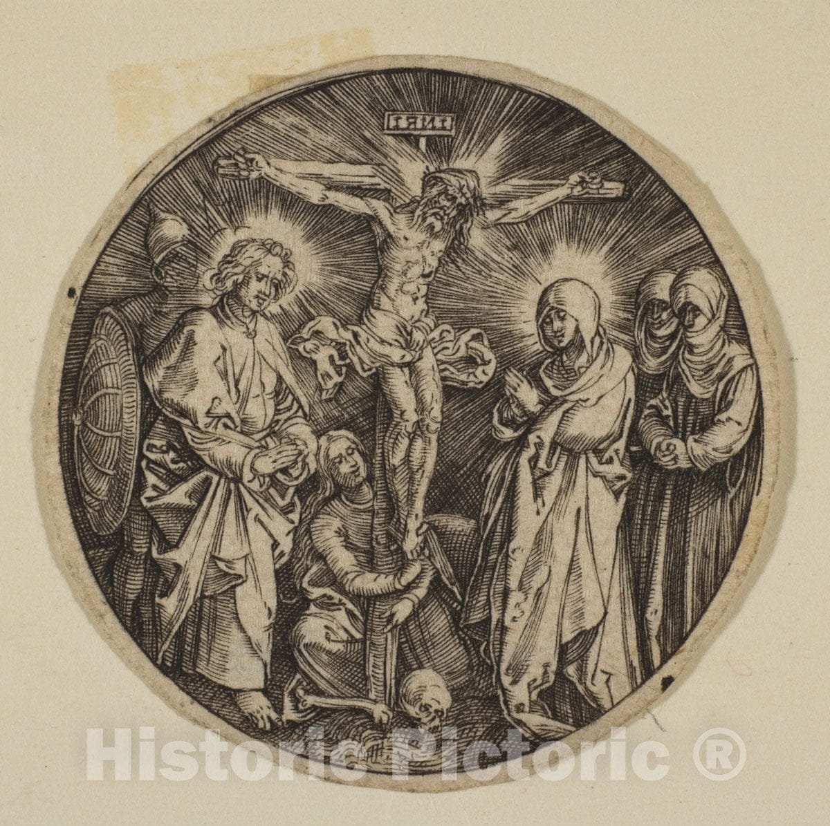 Art Print : Albrecht Dürer - The Crucifixion (Round) (Copy) : Vintage Wall Art