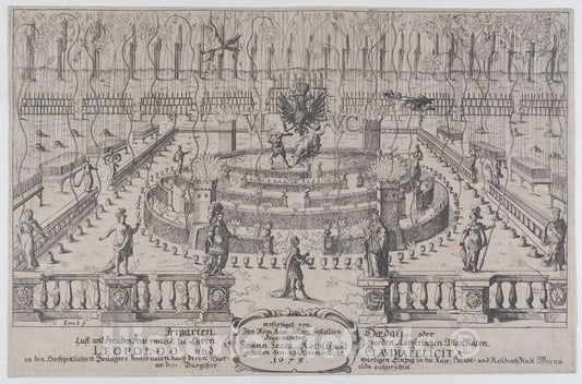 Art Print : Anonymous - Fireworks Display, Nuremberg, 1659 2 : Vintage Wall Art