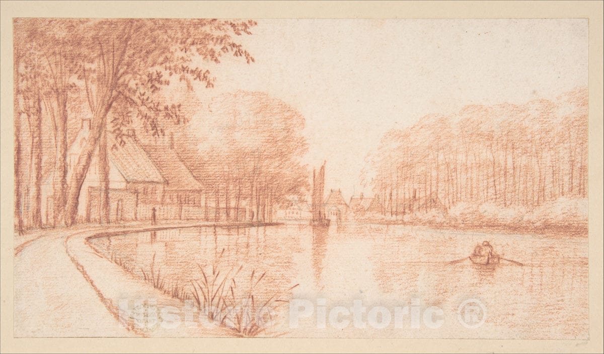 Art Print : Abraham Rutgers - River Scene : Vintage Wall Art