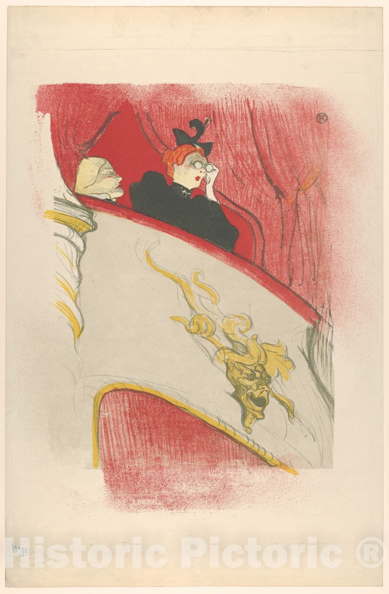 Art Print : Henri de Toulouse-Lautrec - The Box with The Gilded Mask 1 : Vintage Wall Art