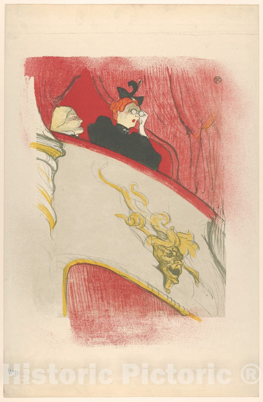 Art Print : Henri de Toulouse-Lautrec - The Box with The Gilded Mask 1 : Vintage Wall Art
