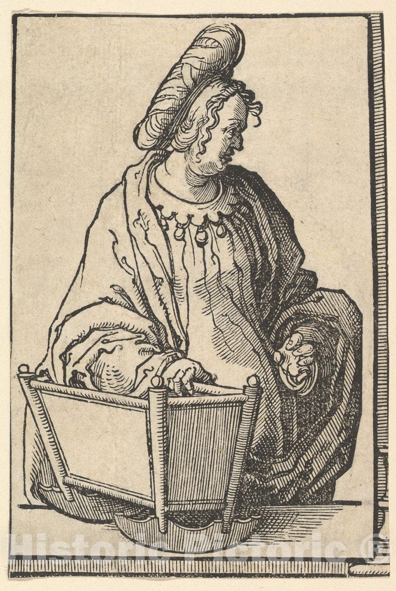 Art Print : Lucas Van Leyden - Samarian Sibyl, from The Series of Sibyls : Vintage Wall Art