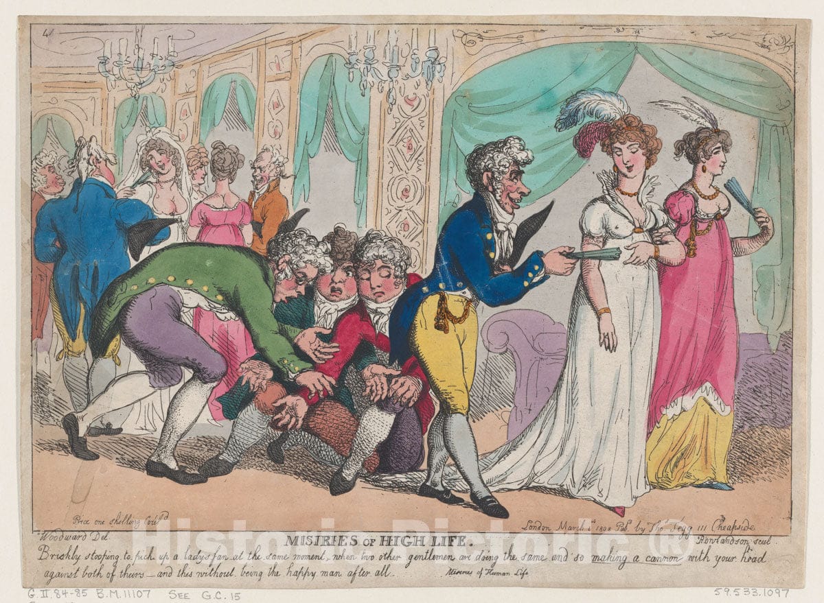 Art Print : Thomas Rowlandson - Miseries of High Life : Vintage Wall Art