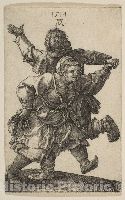 Art Print : Albrecht Dürer - Peasant Couple Dancing : Vintage Wall Art