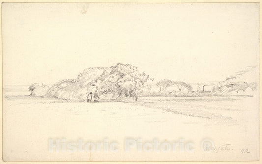 Art Print : George Richmond - Landscape at Margate : Vintage Wall Art