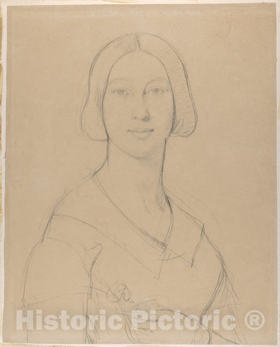 Art Print : Jean Auguste Dominique Ingres - Portrait of Madame Paul Meurice, née Palmyre Granger : Vintage Wall Art