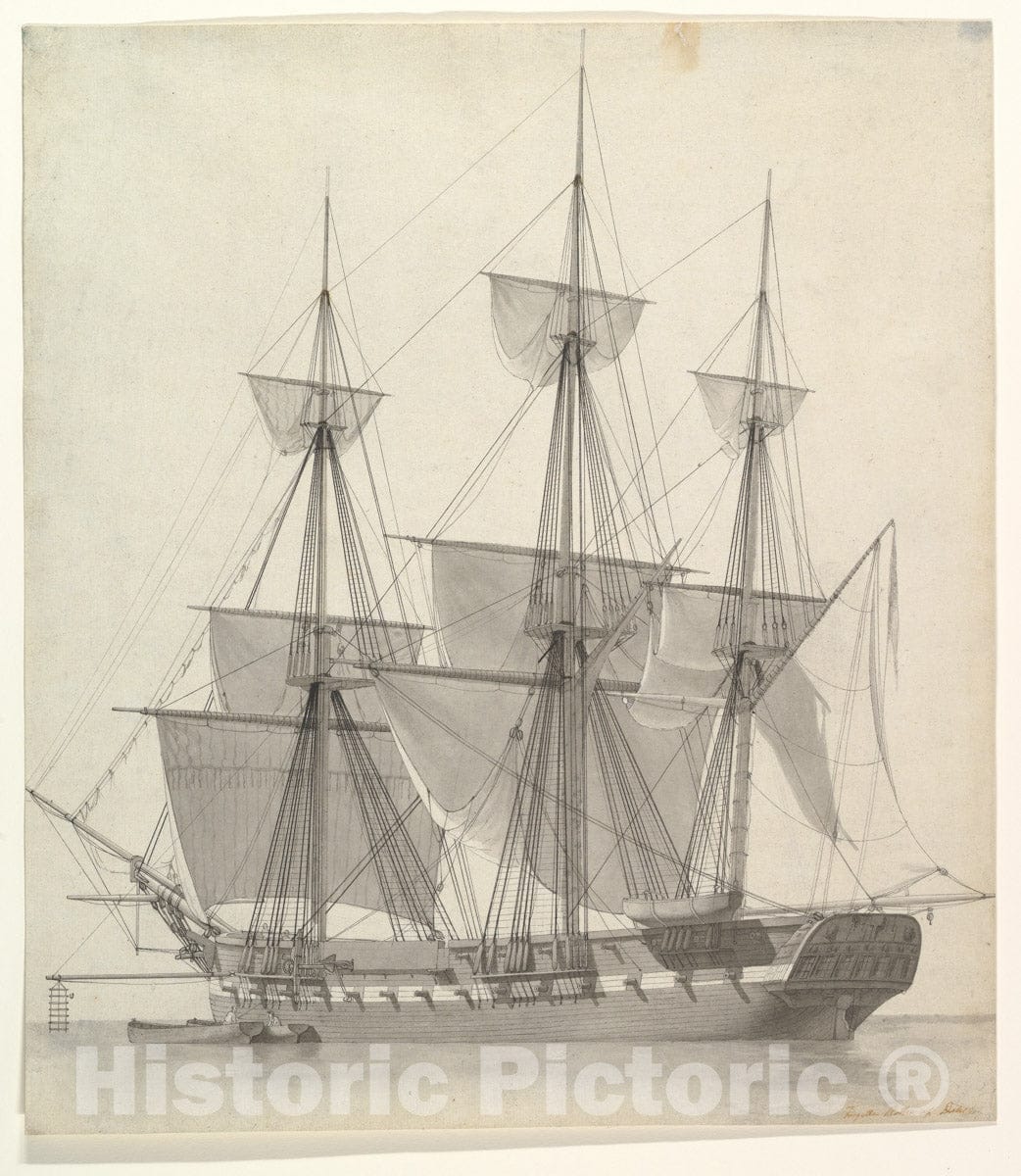 Art Print : Carl Dahl - The Frigate Rotha : Vintage Wall Art