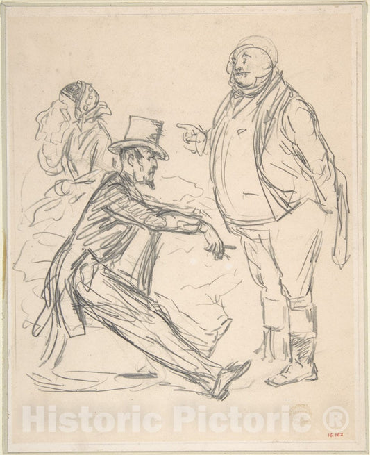 Art Print : John Leech - John Bull and Uncle Sam : Vintage Wall Art