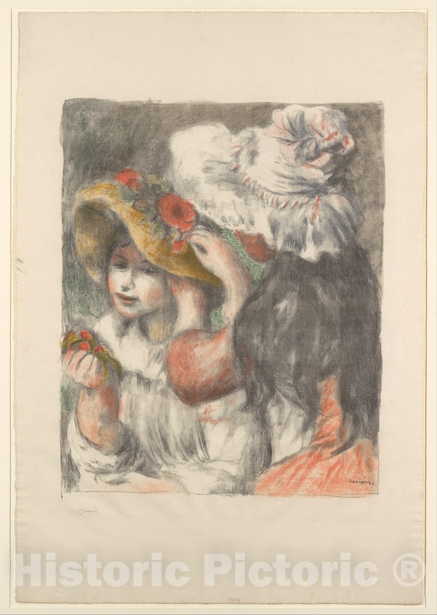 Art Print : Auguste Renoir - The Hat Pinned with Flowers (Le Chapeau Épinglé) : Vintage Wall Art