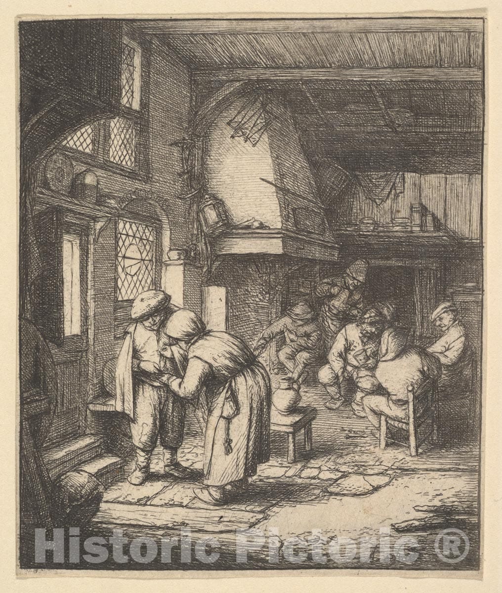 Art Print : Adriaen Van Ostade - Peasant Paying his Bill 1 : Vintage Wall Art