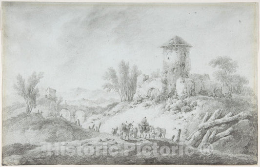 Art Print : Jean Pillement - Landscape : Vintage Wall Art