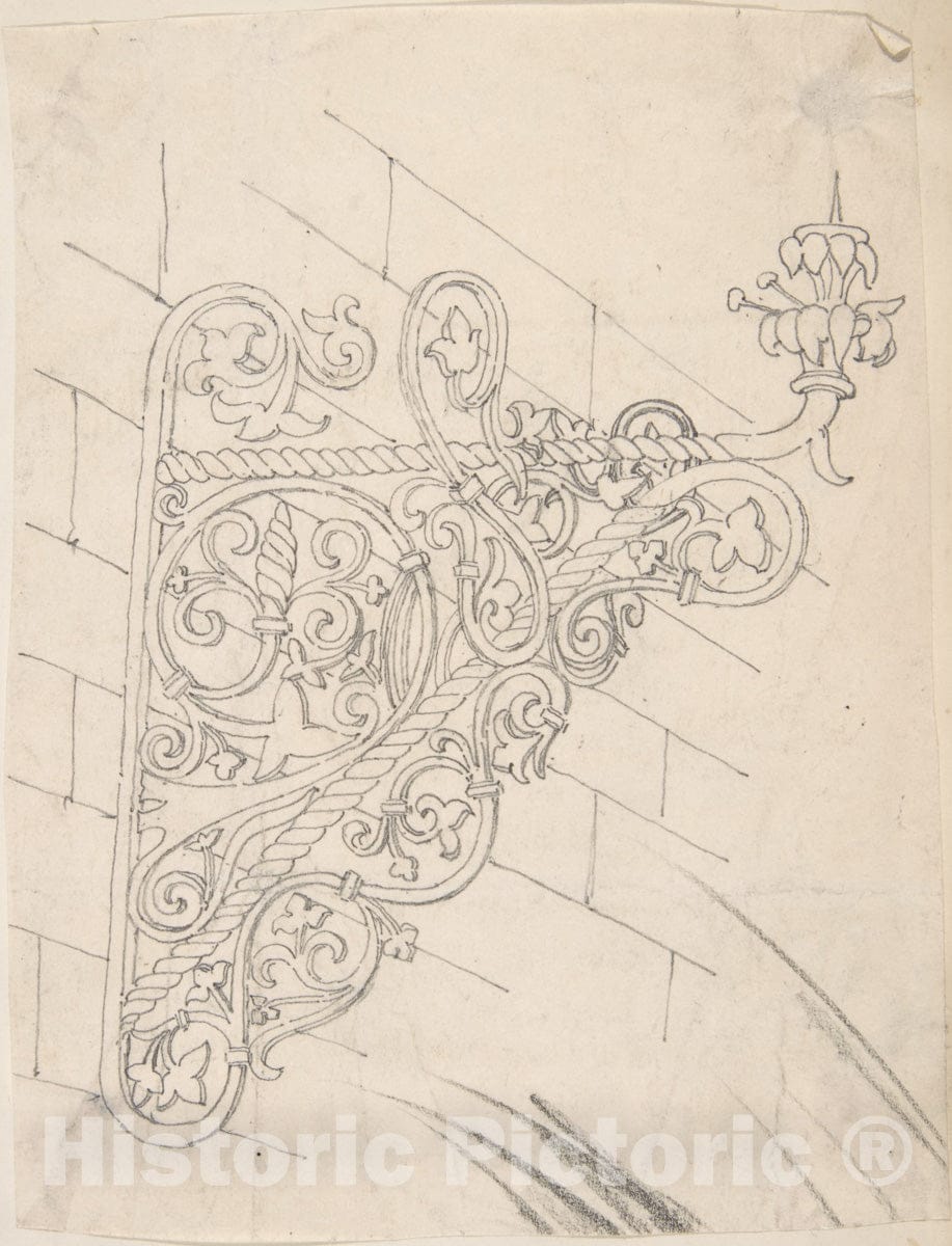 Art Print : British, 19th Century - Metal Bracket Design : Vintage Wall Art