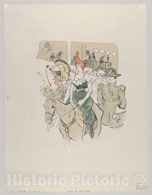 Art Print : Henri de Toulouse-Lautrec - Entrée de Cha-u-Kao, from Le Rire, No. 67, 15 February 1896 : Vintage Wall Art